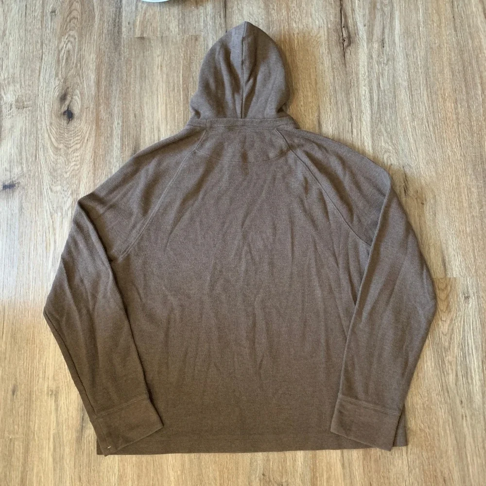 Y2K Banana Republic waffle-knit cotton hoodie in brown - size large mens